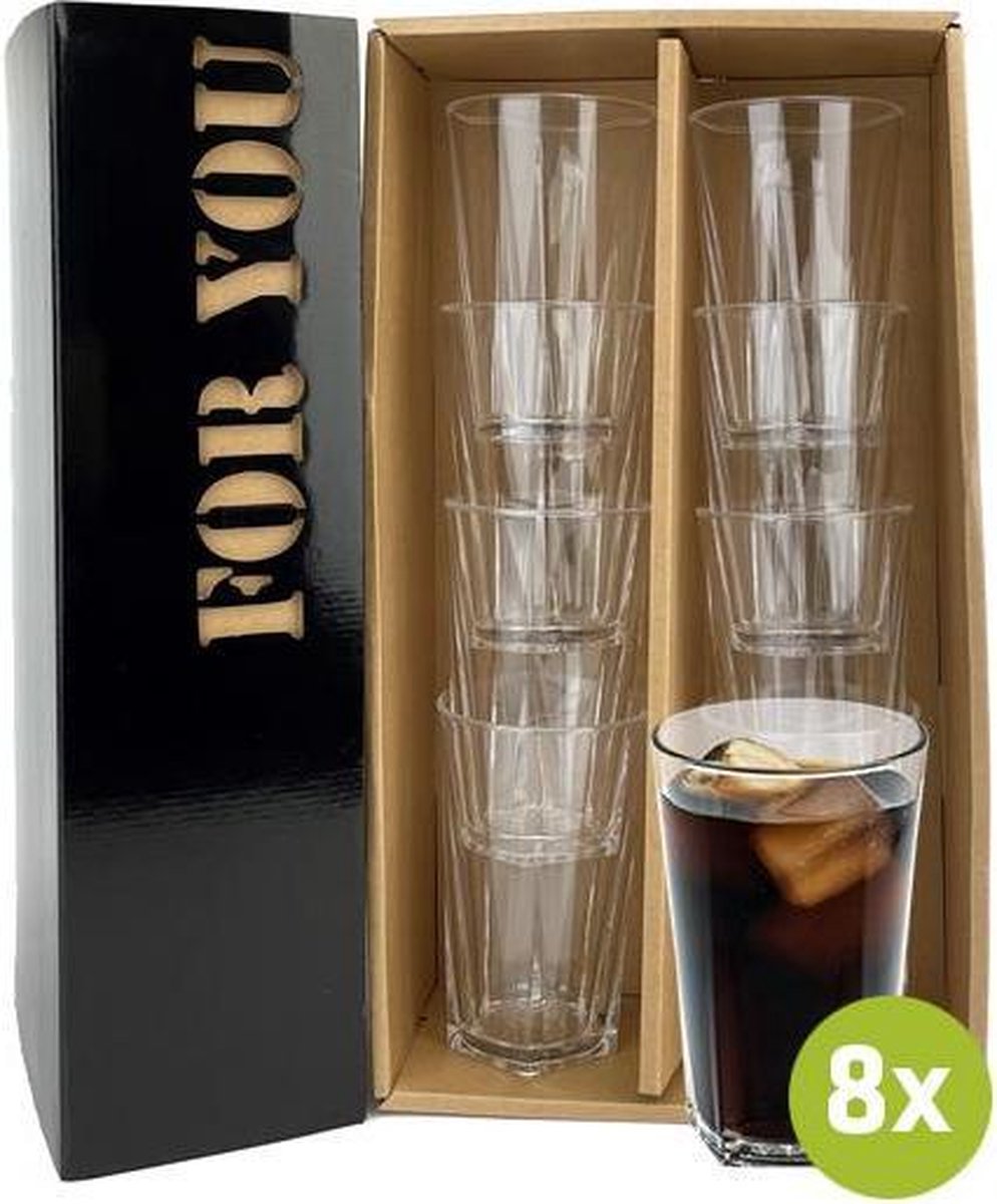 8x Multiglass Seattle 28cl cadeauset | Onbreekbare kunststof / plastic drinkglazen