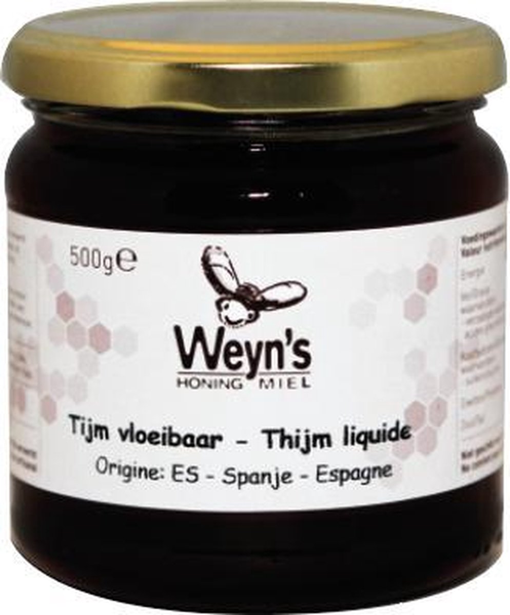 Tijmhoning vloeibaar Spanje - 500g - Weyn's - Honing vloeibaar