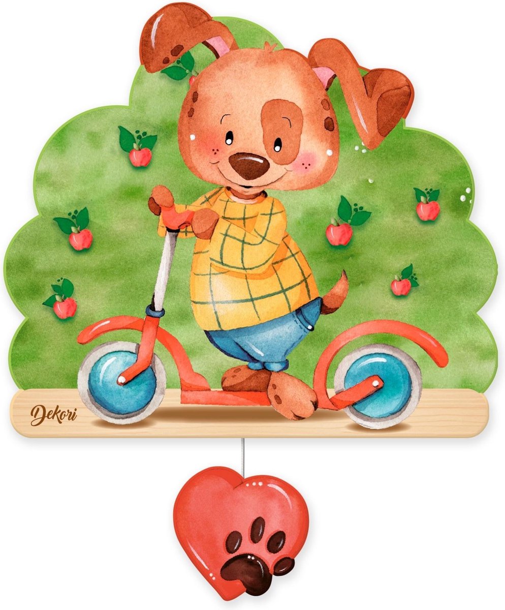Dekori Muziekdoos Hond Op Step Junior 23 X 32 Cm Groen/bruin Hout