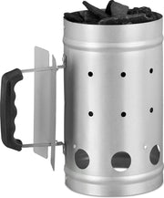 relaxdays brikettenstarter - BBQ starter - houtskool starter - barbecue starter - zilver