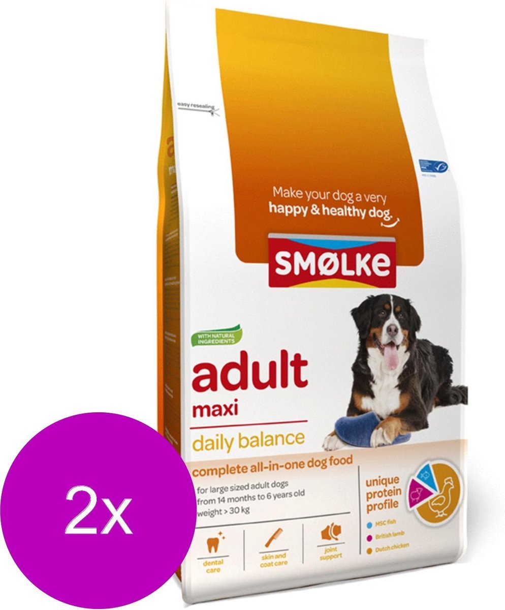 Smolke adult maxi brokken hondenvoer 2x 12 kg