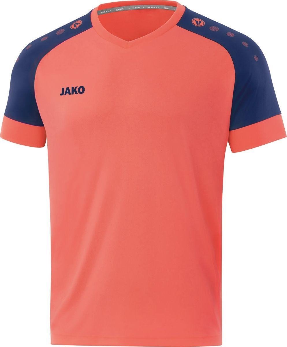 Jako Champ 2.0 Shirt Korte Mouw Heren - Koraal / Navy | Maat: S