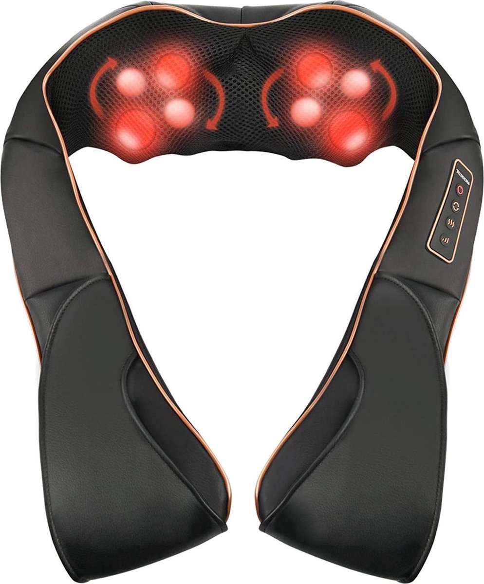 MassageKussen Shiatsu - Zinaps Neck Massager Shiatsu Massager Hals Schouder met Heat Electric Back Massager met 3D Rotatiemassage
