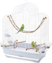 Imac vogelkooi fiona lichtgrijs / wit (50X30X65 CM)