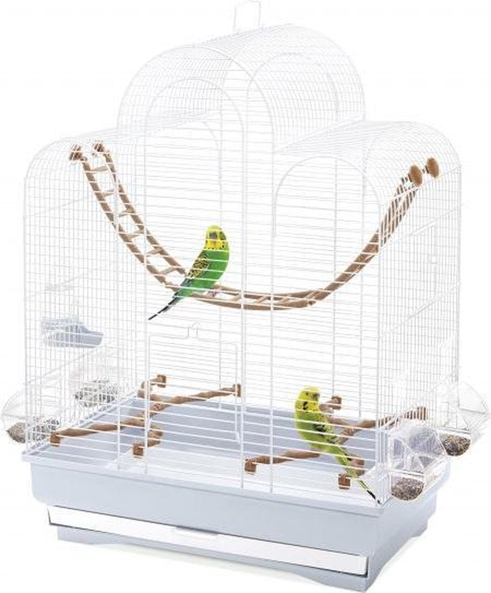 Imac vogelkooi fiona lichtgrijs / wit (50X30X65 CM)