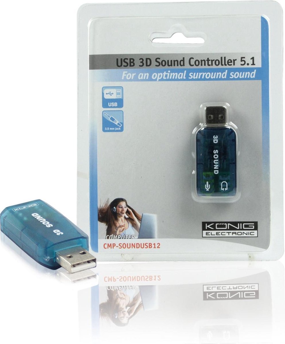 König - USB 2.0  naar Surround Adapter 5.1