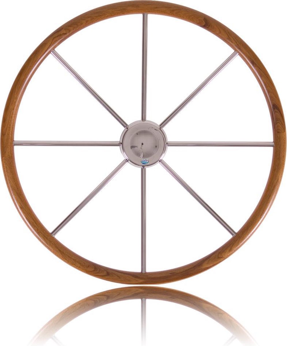 Stazo RVS Stuurwiel Type 13 met teakhouten rand Ø 80cm