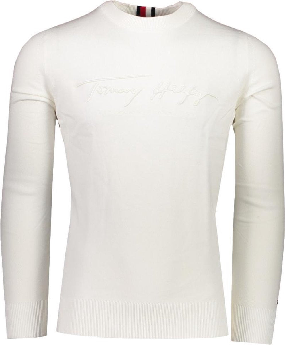 Tommy Hilfiger Trui Wit  - Maat XL - Heren - Herfst/Winter Collectie - Katoen