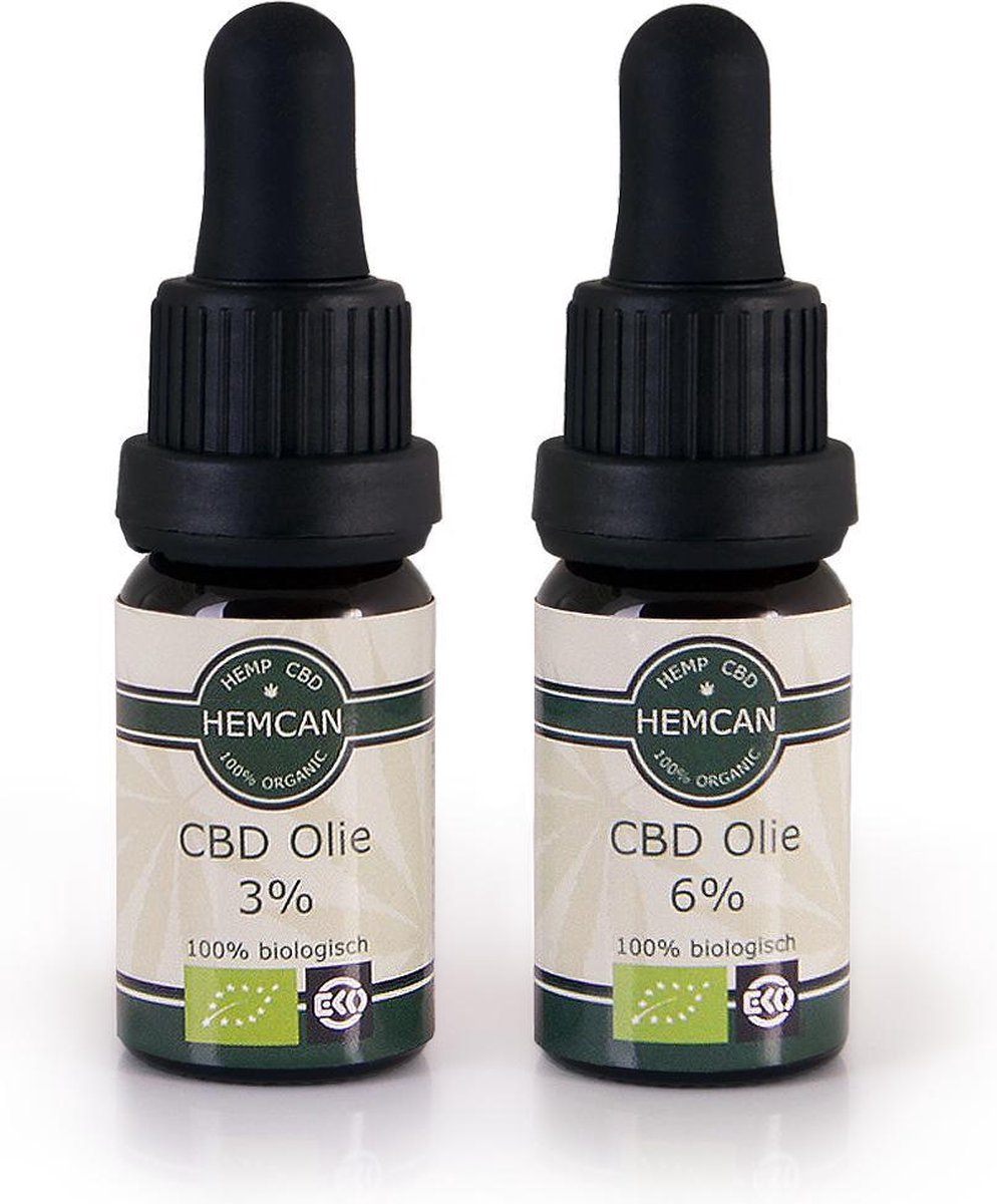 Biologische CBD Olie 3% en 6% - 900mg CBD| 2 flesjes (20ml)