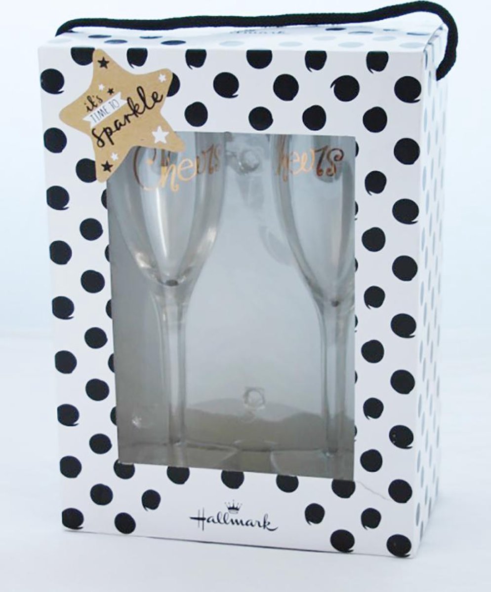 2 Champagne glazen - Hallmark - Cheers