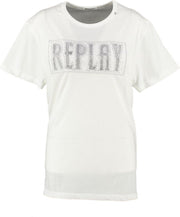 Replay wit loose fit shirt - valt ruim - Maat S