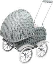 Houten poppenwagen Vintage Grijs