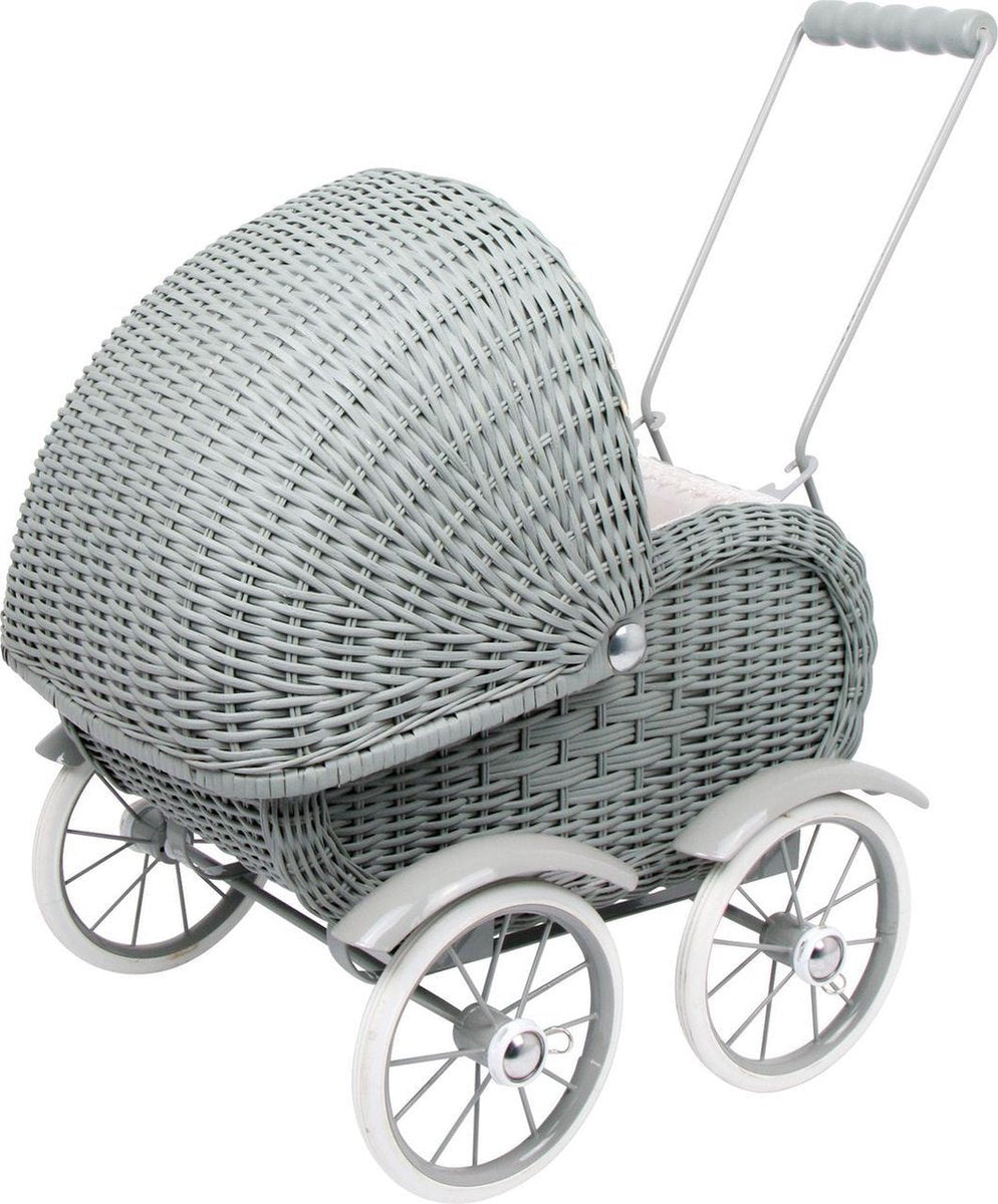Houten poppenwagen Vintage Grijs
