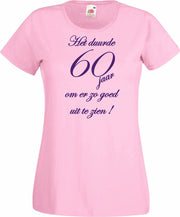 Mijncadeautje - Verjaardags T-shirt - Dames - Het duurde 60 jaar - roze S