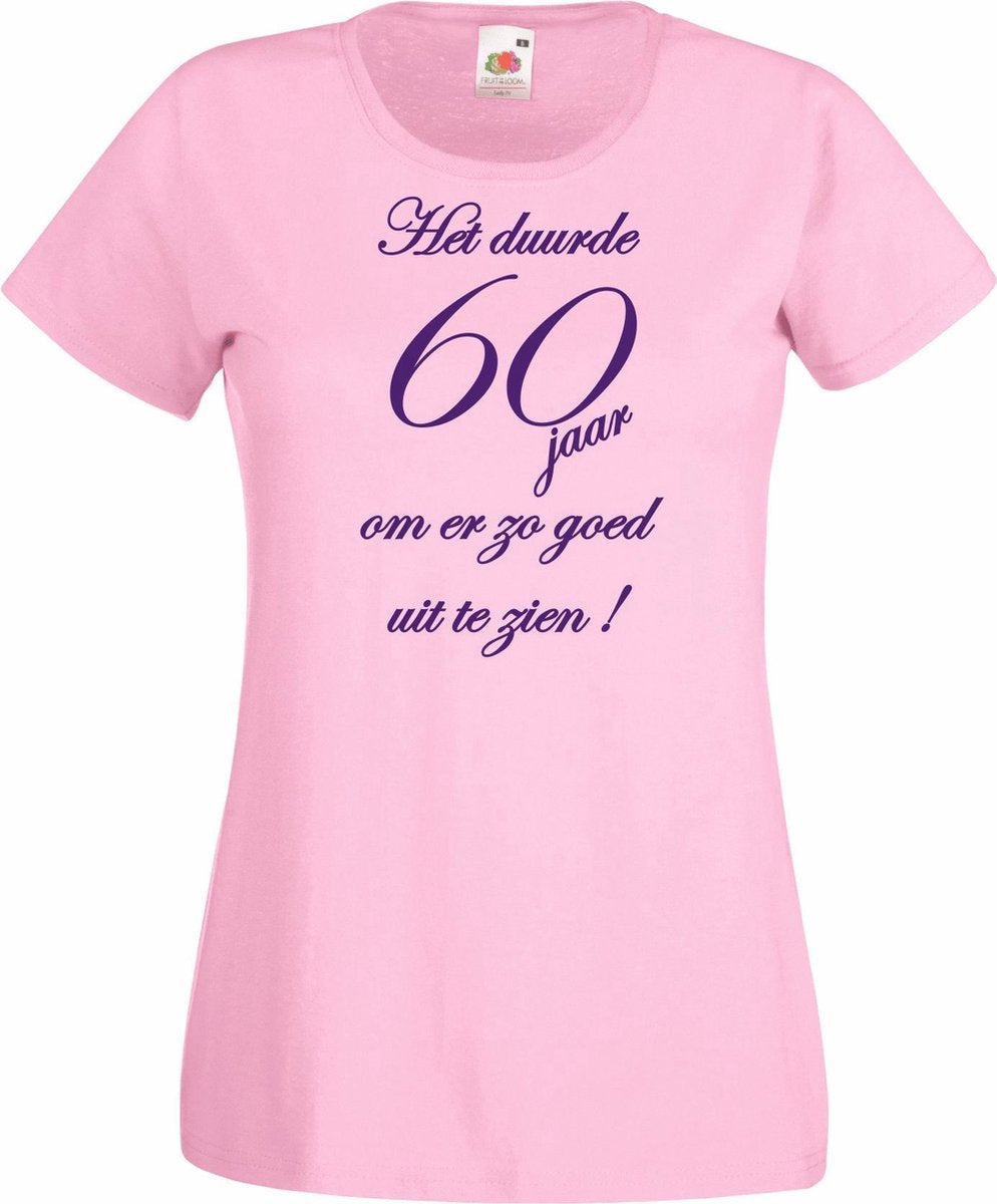 Mijncadeautje - Verjaardags T-shirt - Dames - Het duurde 60 jaar - roze S