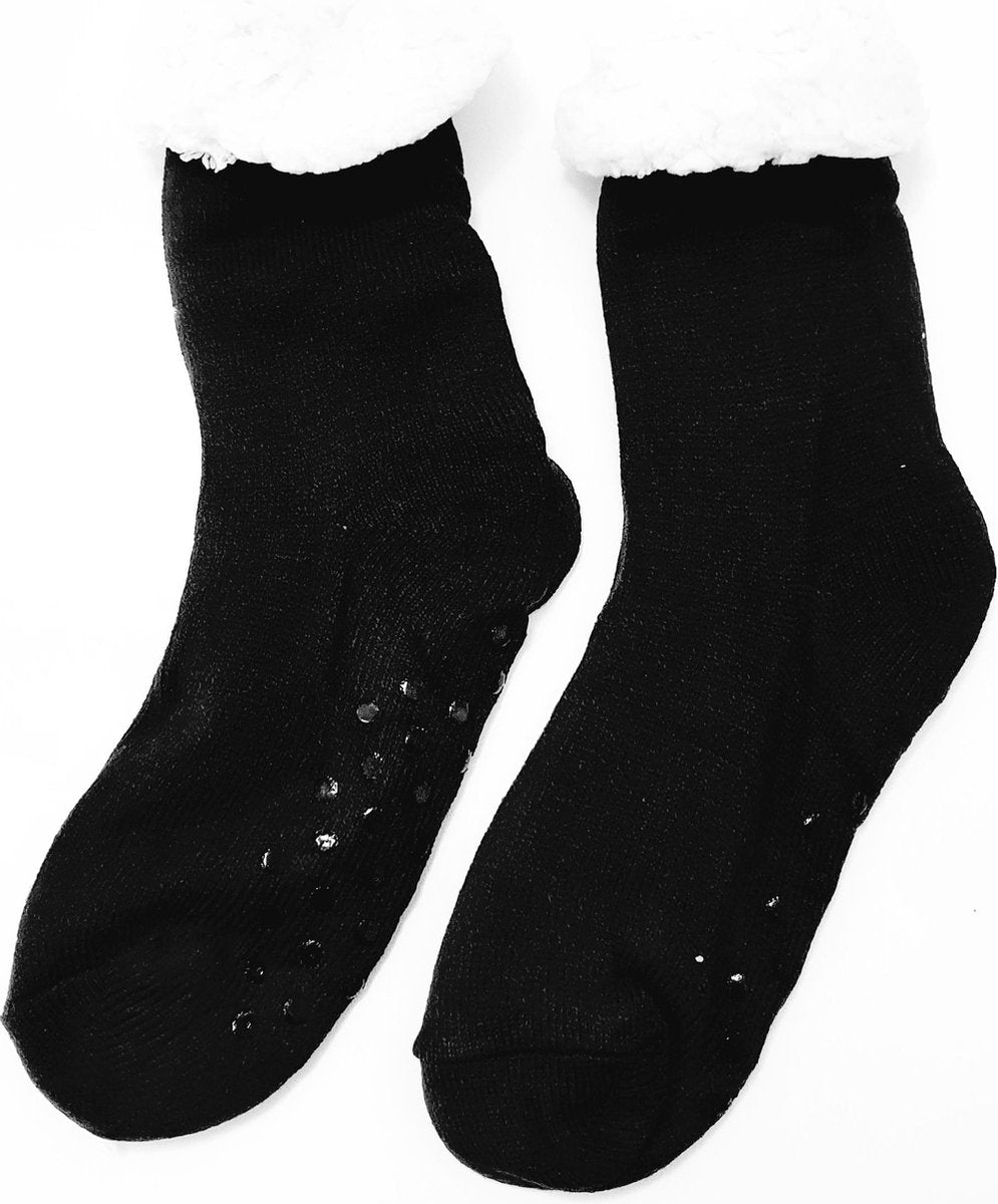 Huissokken zwart | warme sokken | pantoffel sokken | wintersokken | wollen sokken Herensokken maat 42-46