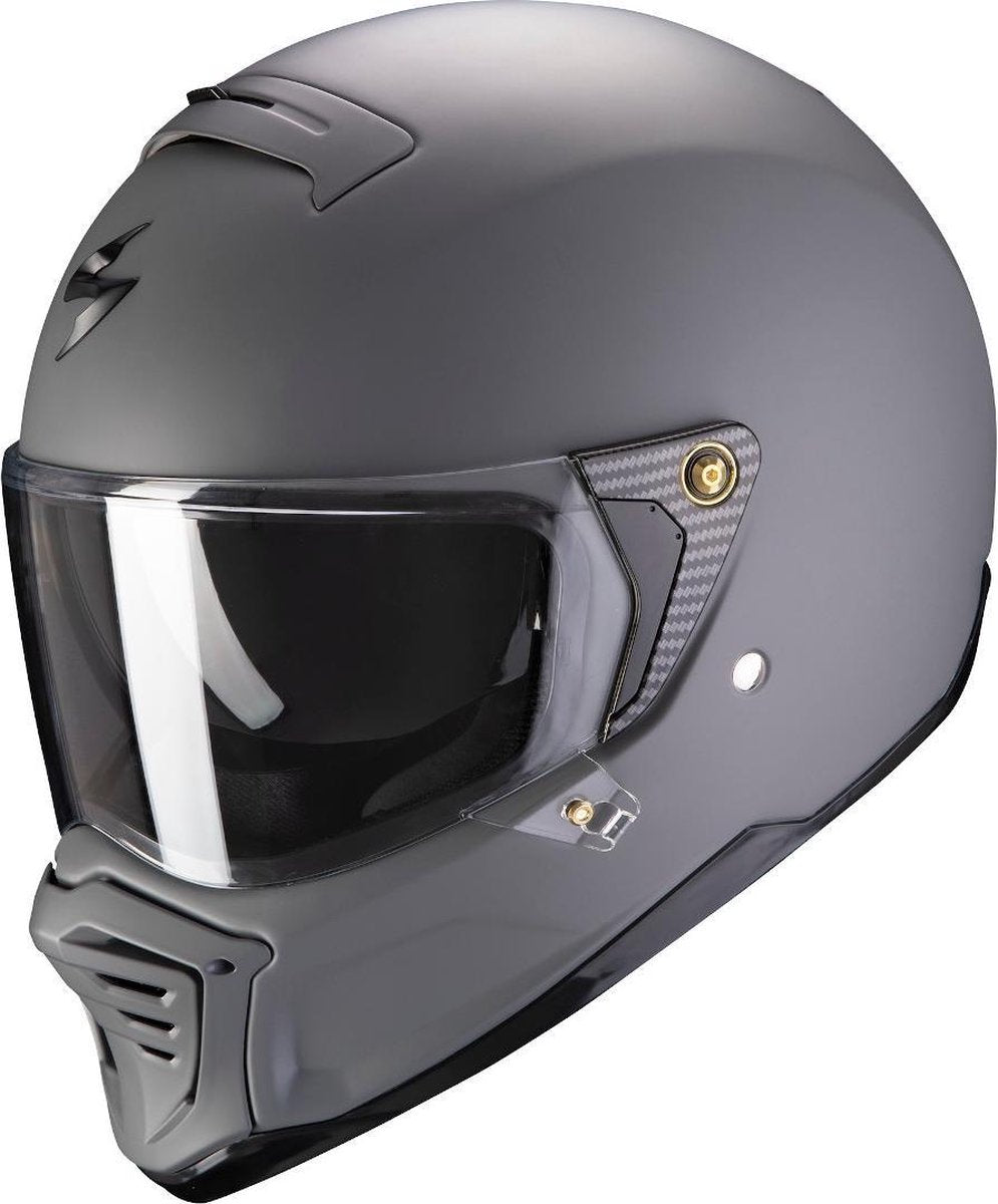 SCORPION EXO-HX1 SOLID MATT CEMENT GREY FULL FACE HELMET L