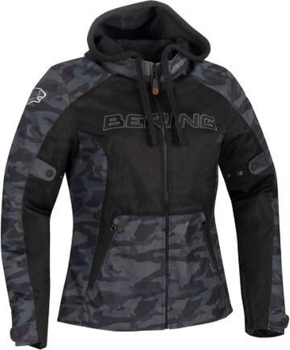 Bering Spirit Lady Black Camo Textile Motorcycle Jacket T4