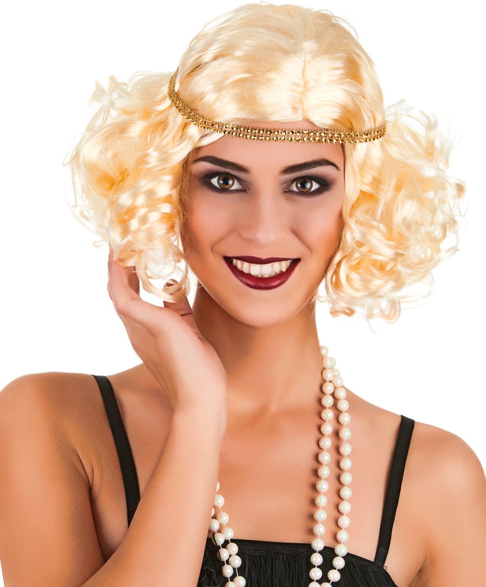 "Blonde Charleston pruik voor vrouwen  - Verkleedpruik - One size"
