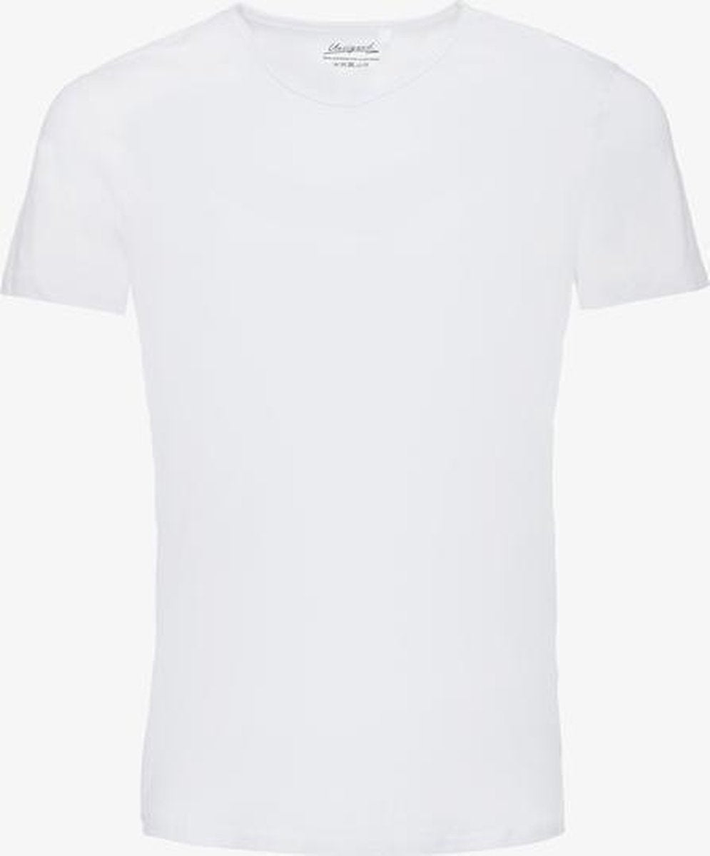 Unsigned heren T-shirt katoen/elastaan - Wit - Maat S