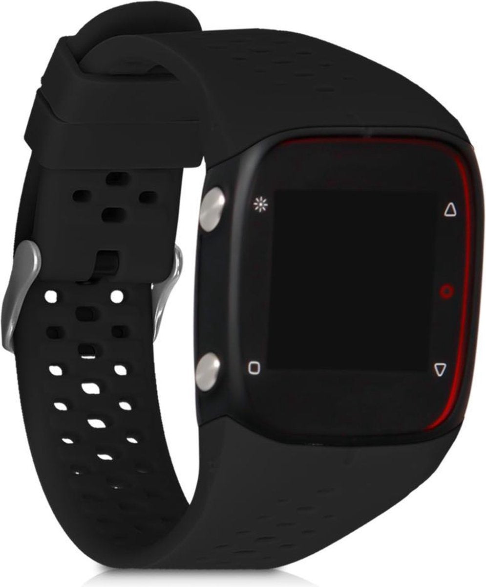 kwmobile horlogeband voor Polar M400 / M430 - siliconen armband voor fitnesstracker - mat zwart