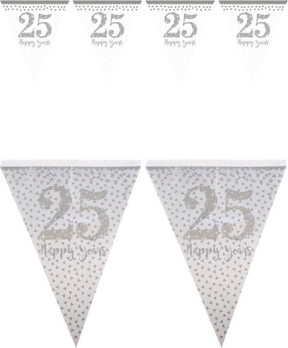 Pennant Banner Silver 25 Anniversary 4 m