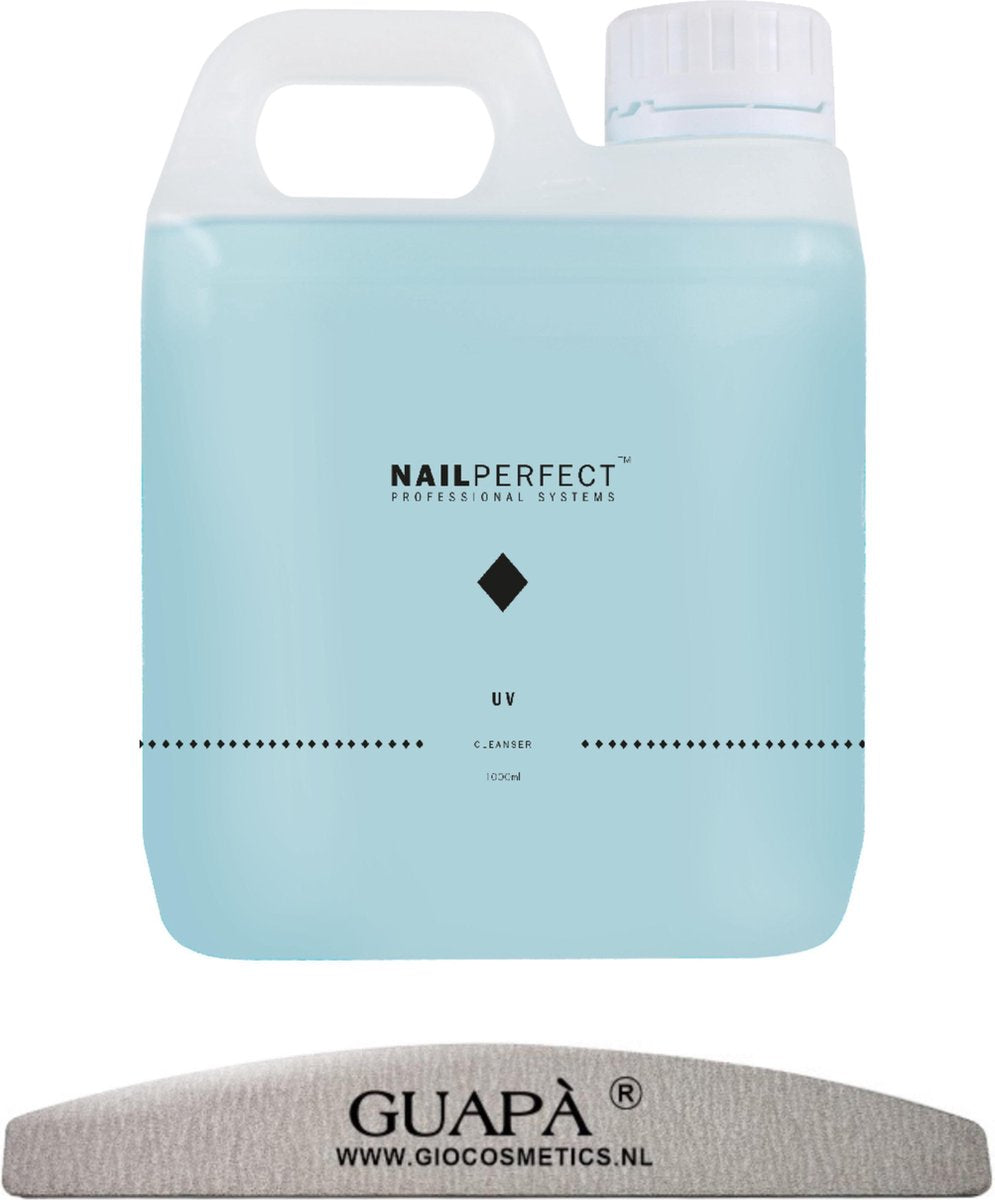GUAPÀ® UV Cleanser voor het verwijderen van de Gel Plaklaag inclusief een Nagelvijl Moon 100/180 - 1000 ml