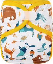 HappyBear - Luierbroekje Bosdieren | 4-15kg - Wasbaar - Onesize - Wasbare luiers - Overbroekje