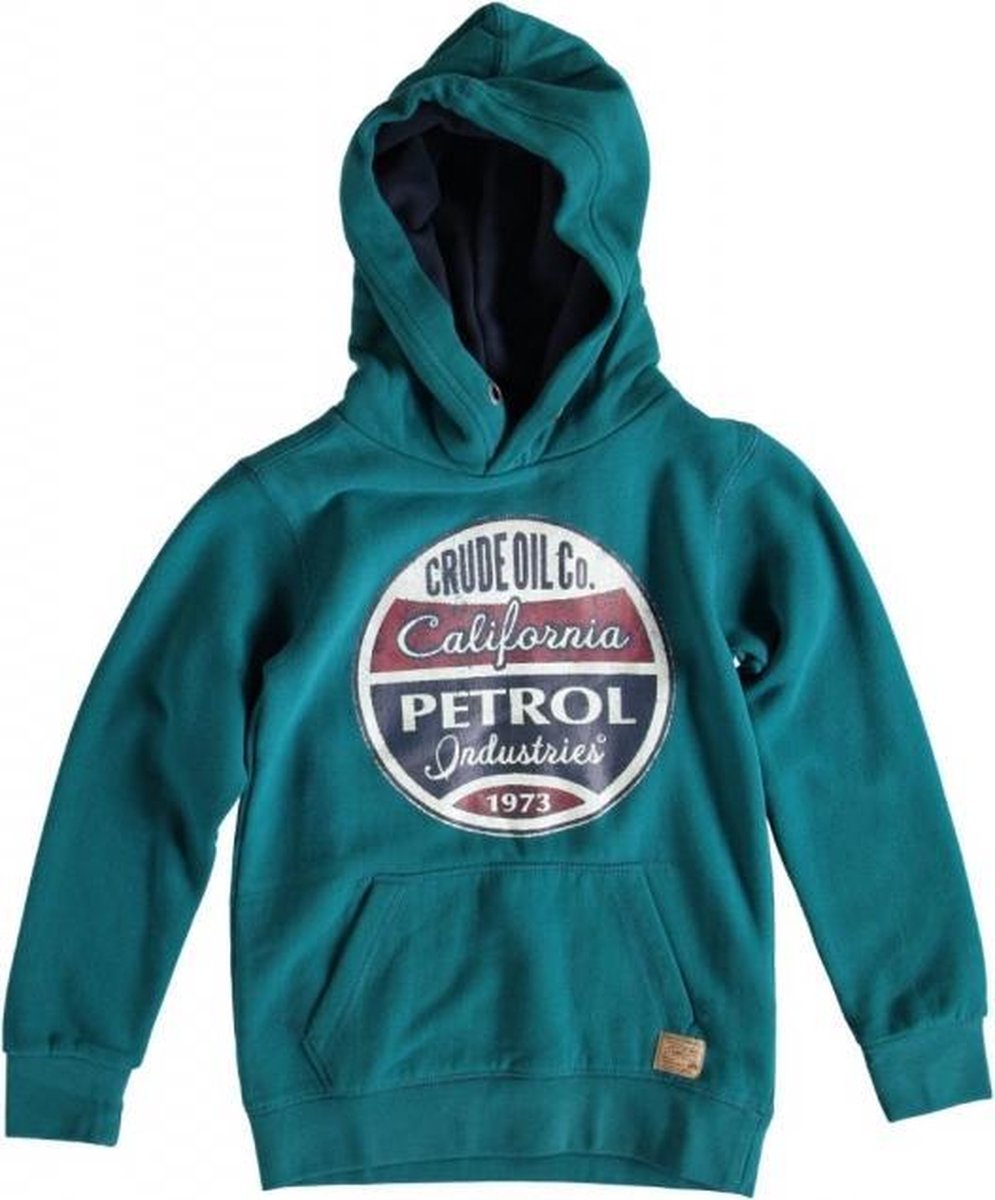 Petrol groene sweater hoodie Maat - 92