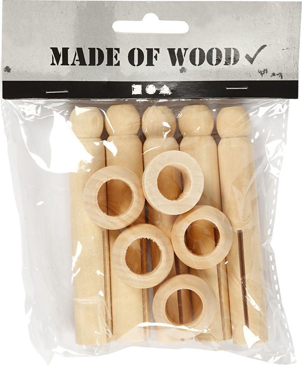Clothes Peg. L: 9.5 cm. birch. 5 pc