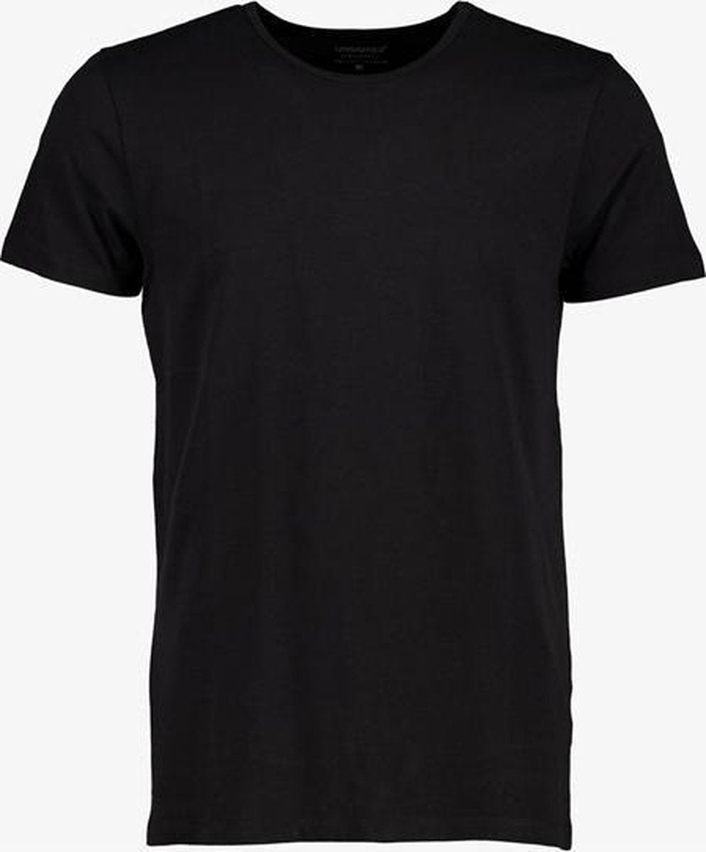 Unsigned heren T-shirt organic katoen - Zwart - Maat XL