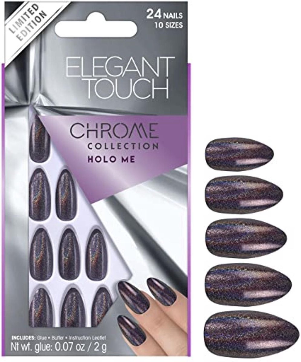 Elegant Touch Kunstnagels  Chorome Holo Me 24 stuks+Lijm