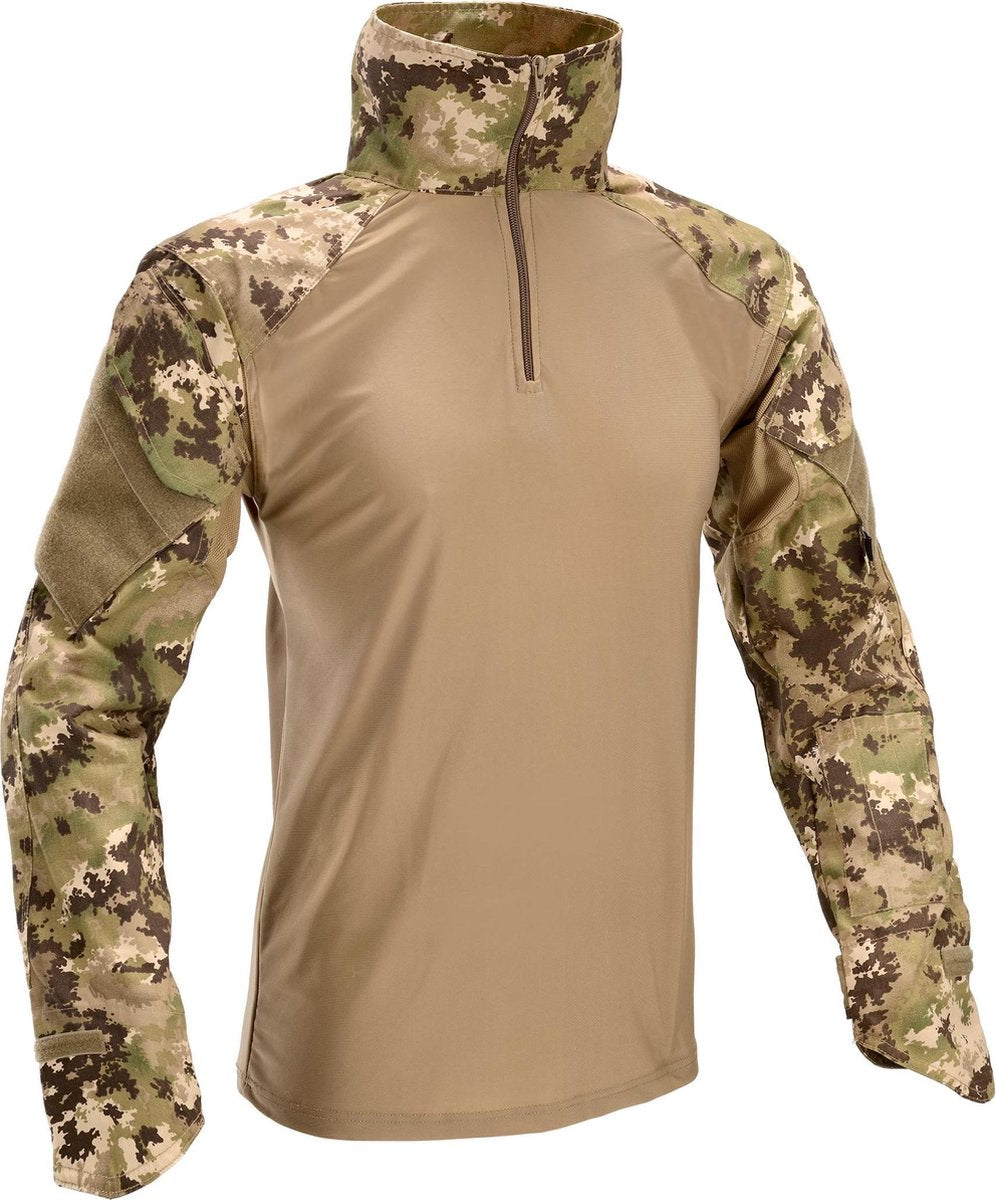 Defcon 5 Shirt Combat Heren Katoen/polyester Beige/groen Maat Xl