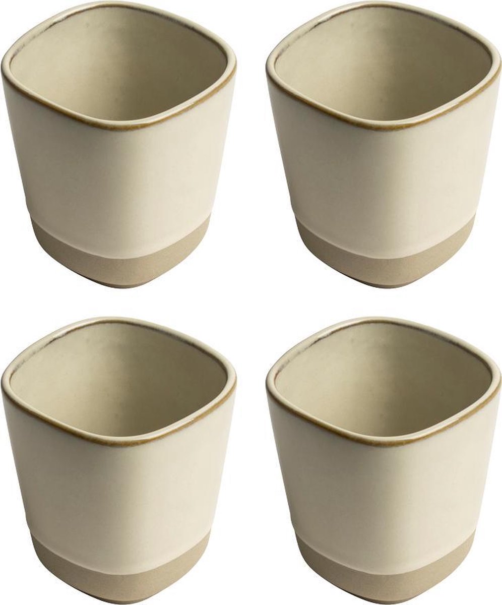 Mok 225ml ivoor - set 4 stuks