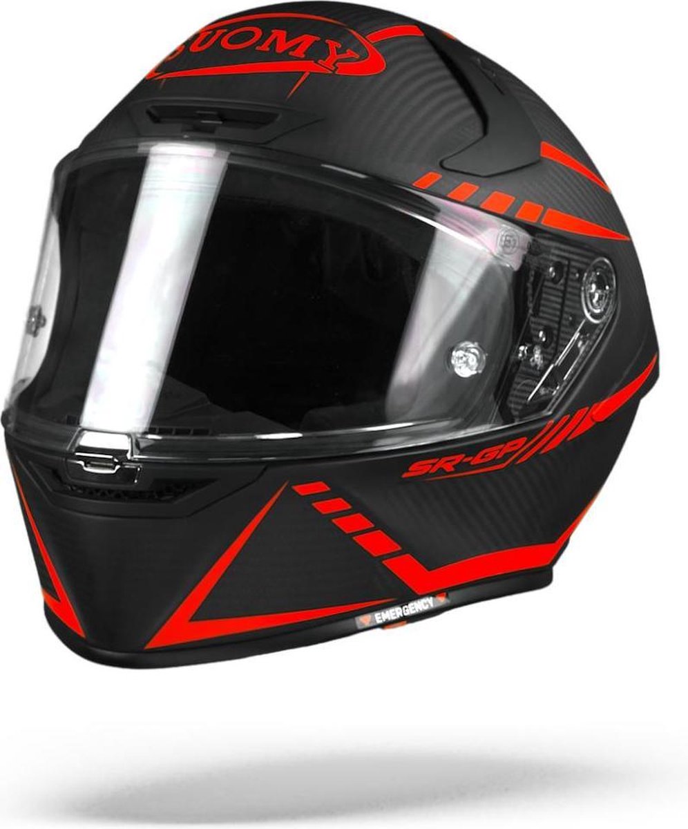 Suomy SR-GP Carbon Supersonic Mat Zwart Rood Integraalhelm - Motorhelm - Maat S