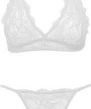 Ouno - Sexy lingerie set - 2 parts - size L/XL - White - gave Cadeaubox  - j5295 - ideaal om te geven of te ontvangen