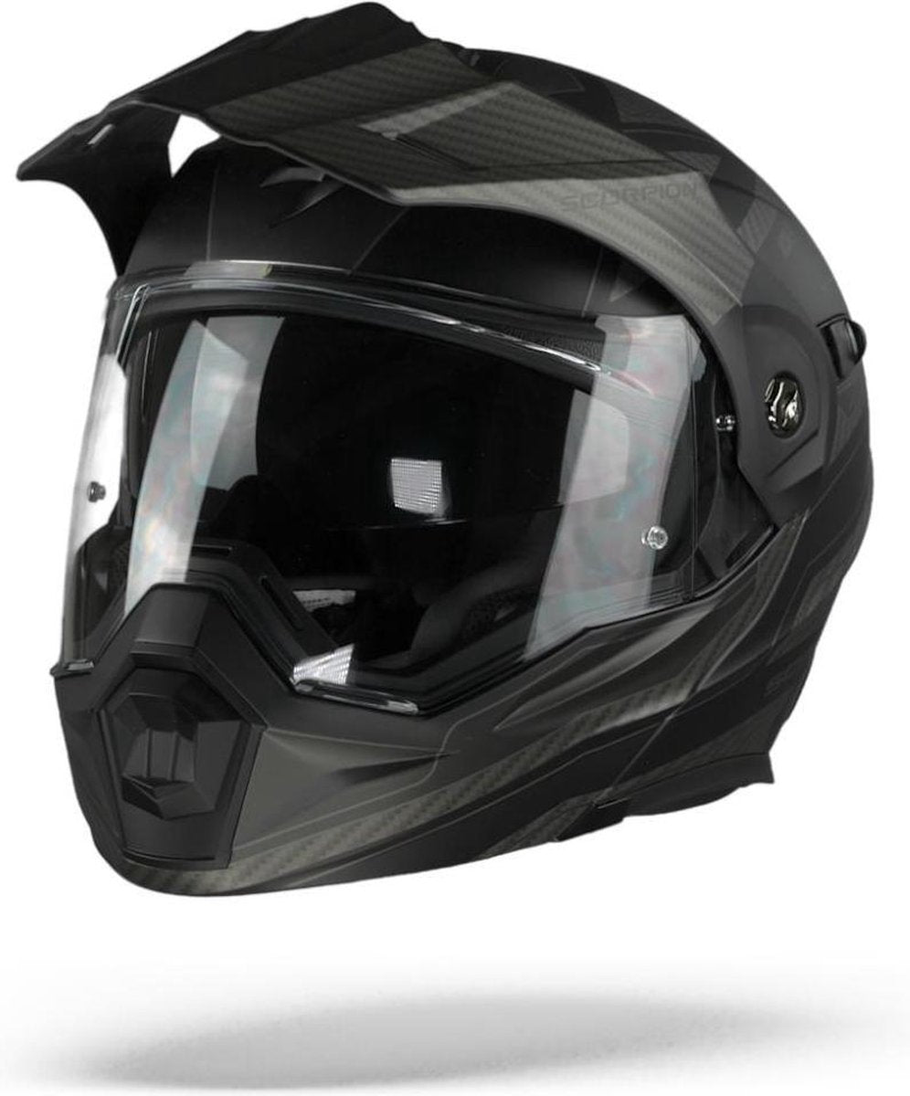 Scorpion ADX-1 Tucson Matt Black Black Carbon Systeemhelm - Motorhelm - Maat S
