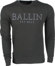 Ballin - Heren Sweater met 3D Reliëf opdruk - Army groen