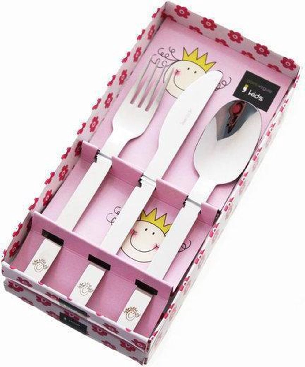 Point-Virgule Bestekset - Voor Kinderen - Happy Face - 3-Delig