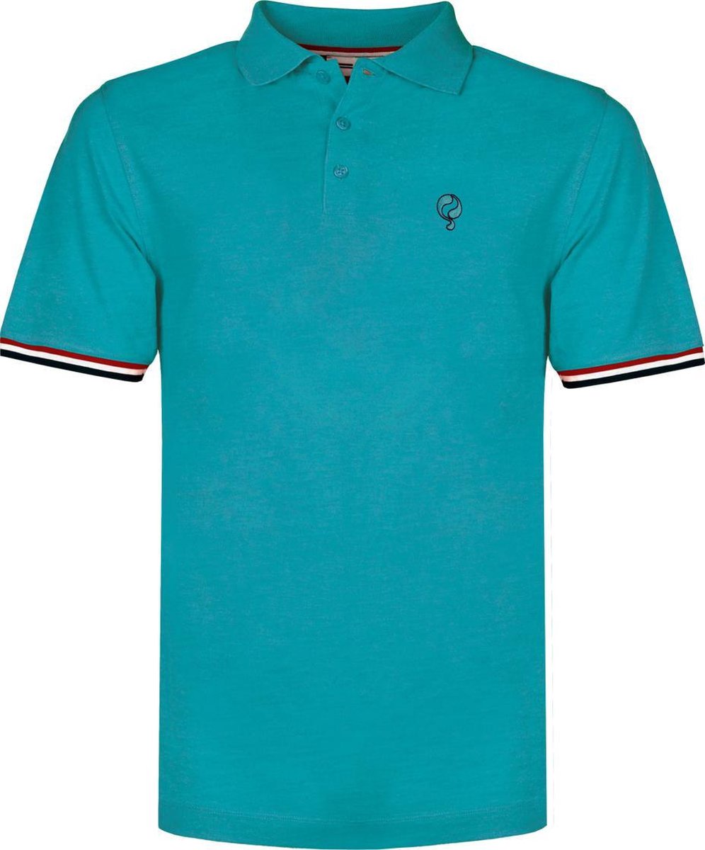Heren Polo Bloemendaal - Aqua Blauw