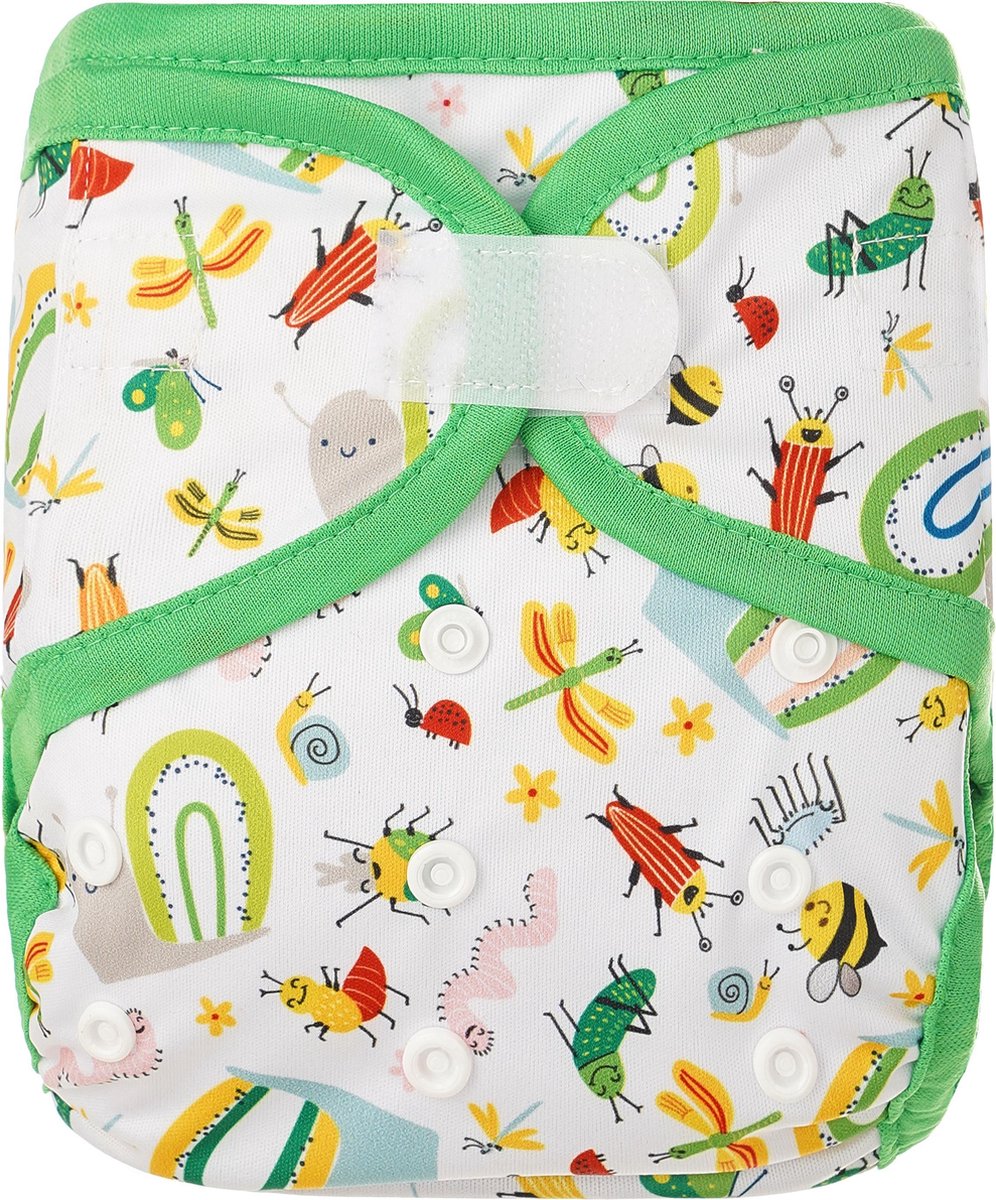 HappyBear - Luierbroekje Insecten | 4-15kg - Wasbaar - Onesize - Wasbare luiers - Overbroekje