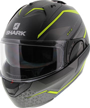 Shark Evo ES Yari Ays Matt Anthracite Yellow Silver  Systeemhelm - Motorhelm - Maat L