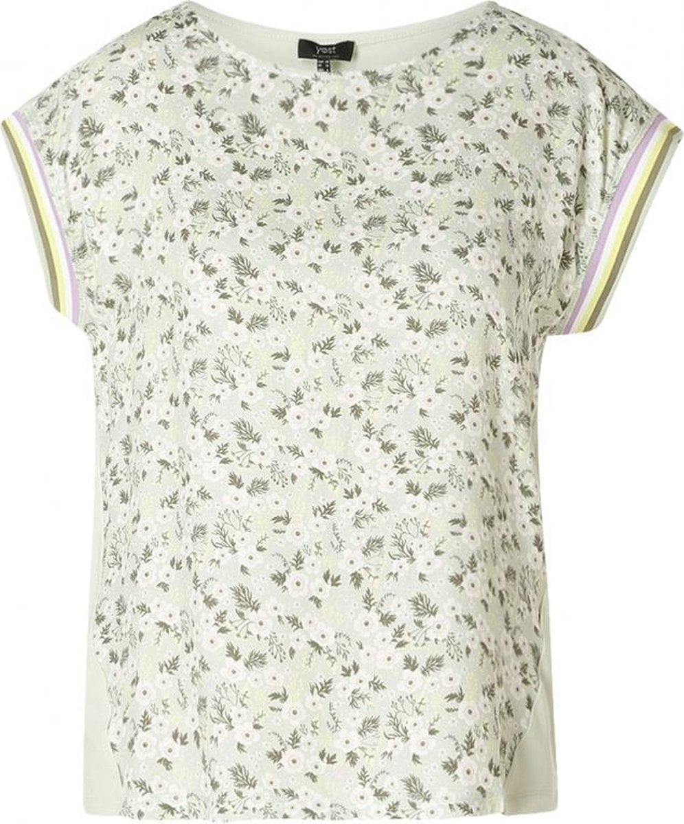YESTA Jazzy Jersey Shirt - Light Aqua/Multi Col - maat 2(50)