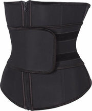 Premium Chibaa 'Waist Plus' sport waisttrainer Zwart Neopreen / nylon 7 stalen baleinen - Medium