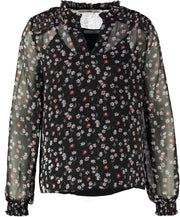 Aaiko zwarte transparante blouse met top eronder - valt kleiner - Maat XS