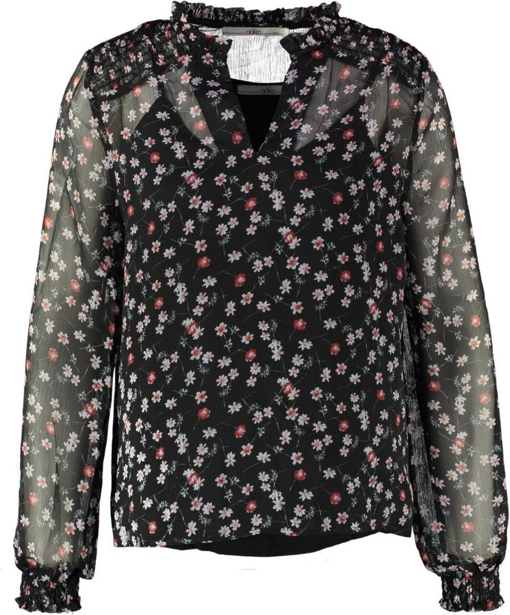 Aaiko zwarte transparante blouse met top eronder - valt kleiner - Maat XS