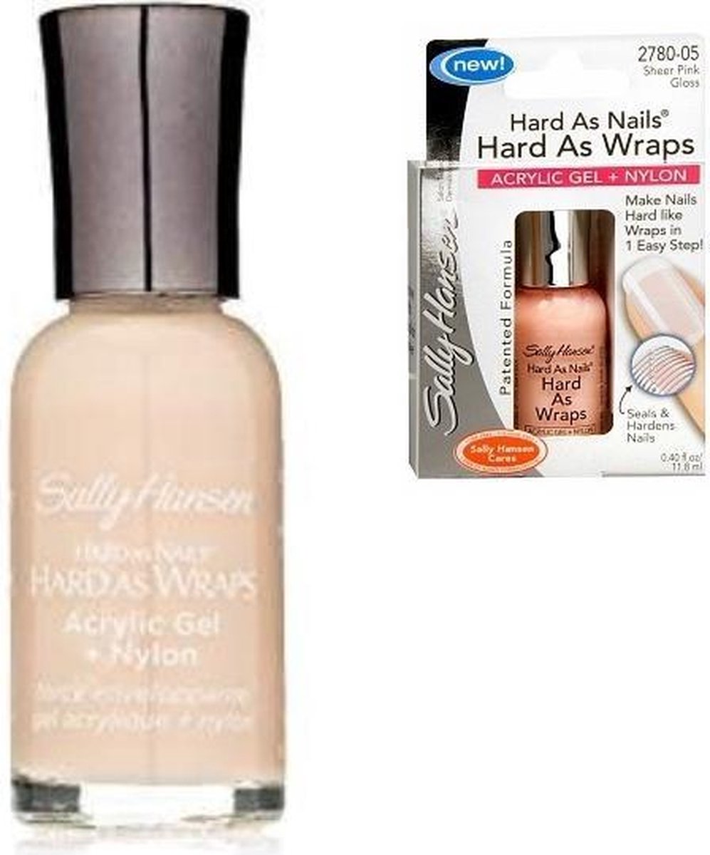Sally Hansen Hard As Wraps Strength Treatment - Acryl Gel + Nylon Formule - 2780.05 Sheer Pink