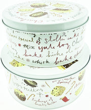 Luxe kerstblikken Koektrommel Koekblik 22 en 25 cm - Set van 2 stuks