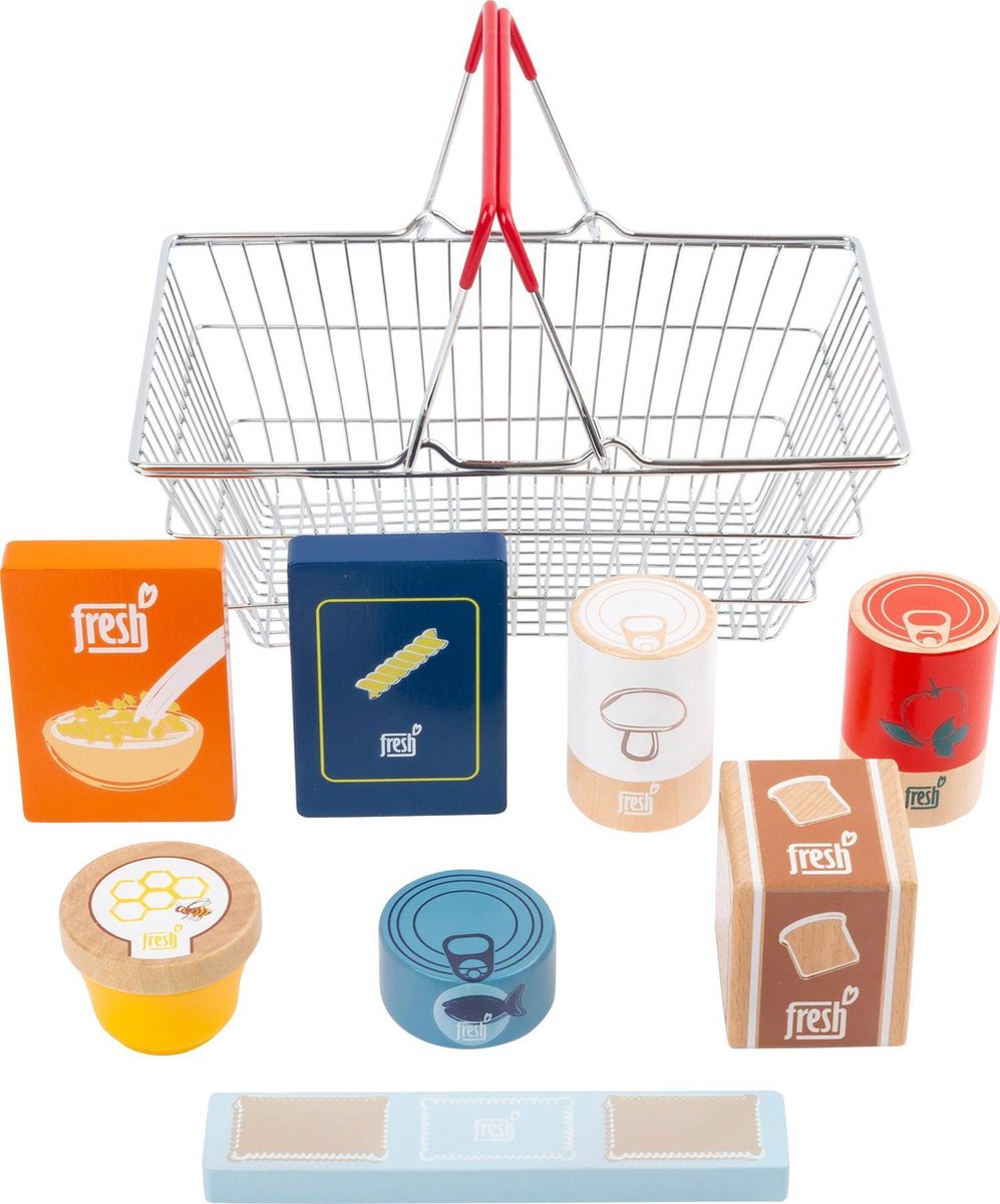 Small Foot Speelgoedeten Boodschappen Hout/staal Junior 9-delig
