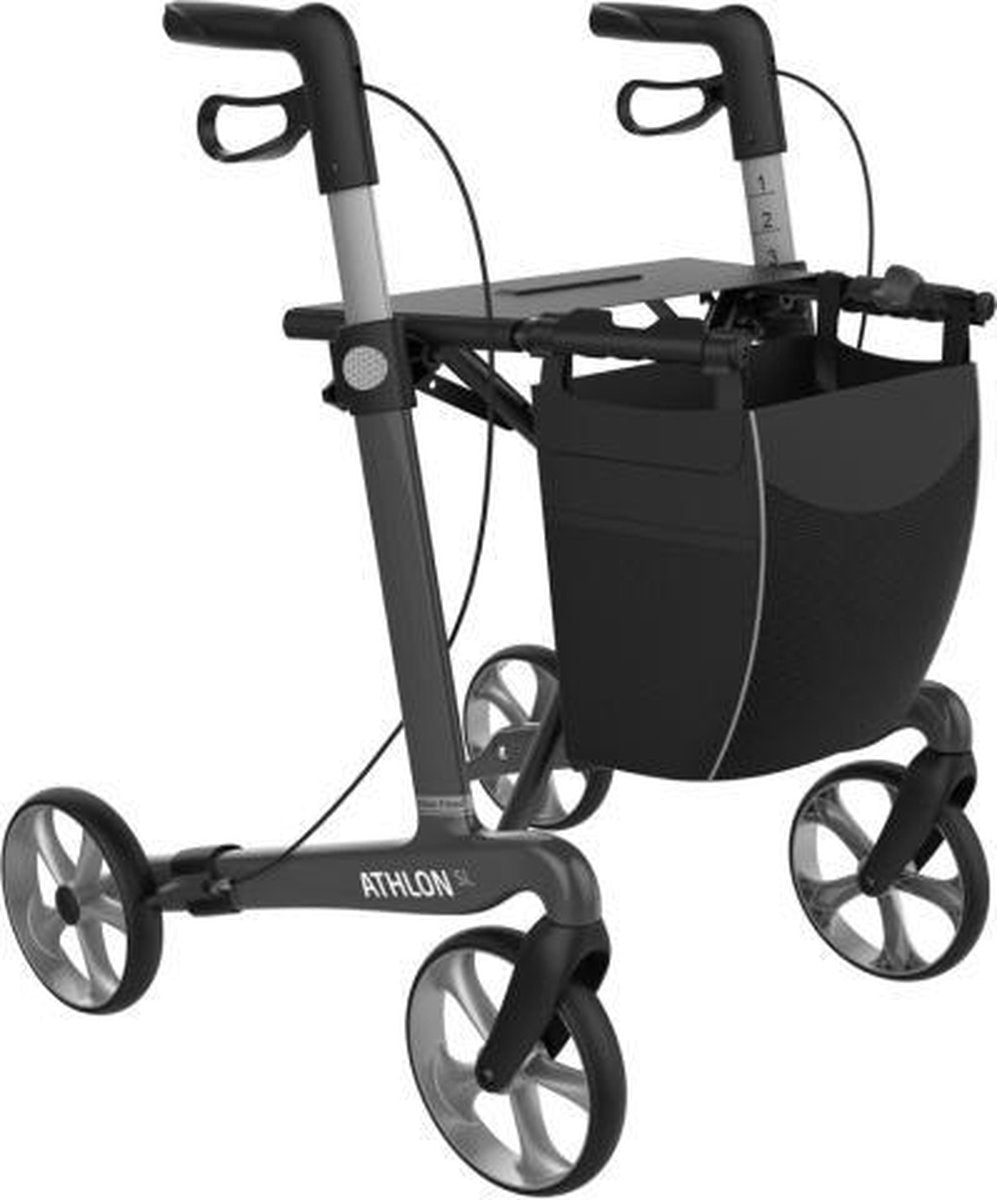 Athlon Carbon Rollator Antraciet - Zachte comfort banden